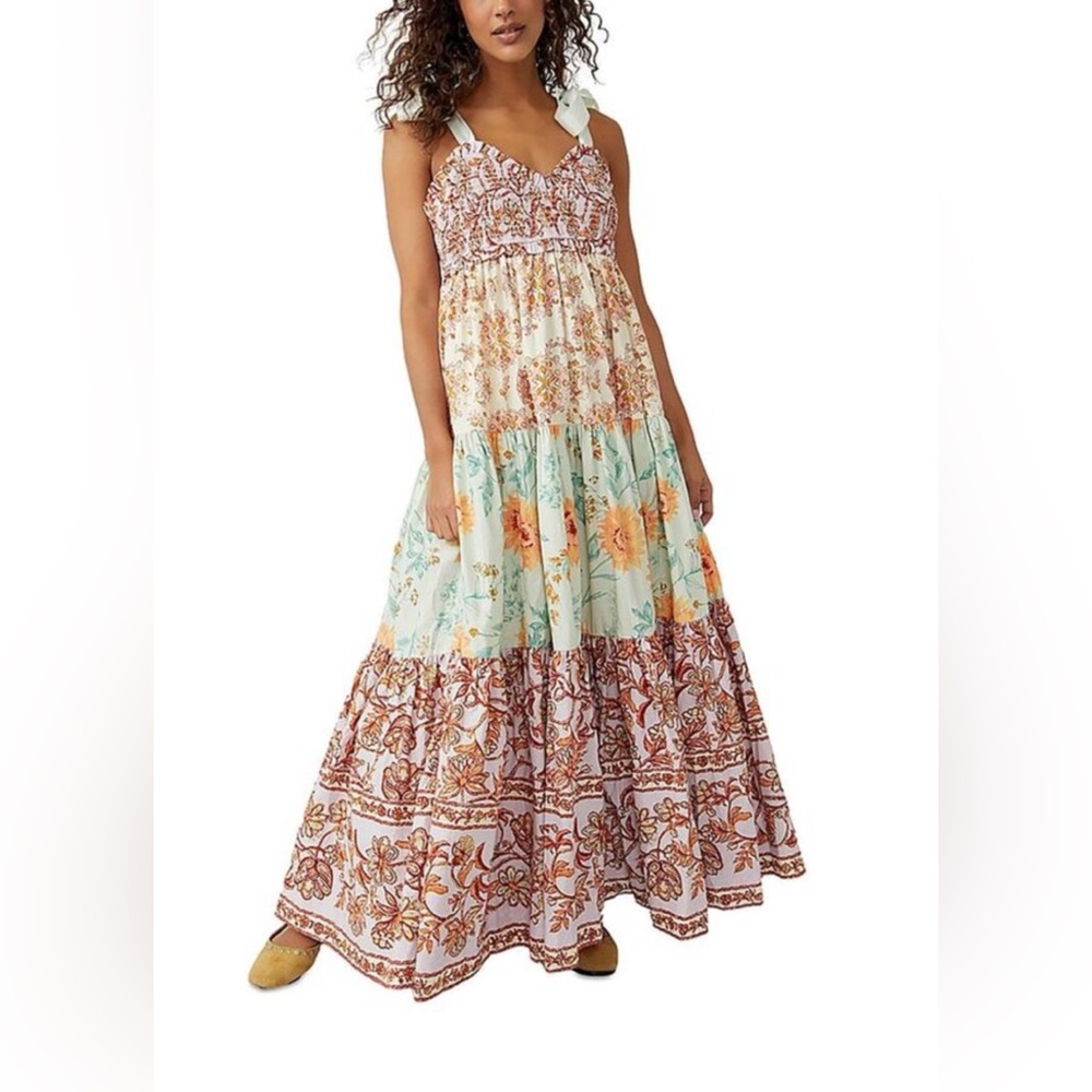 Free People Bluebell Mixed Print Maxi Dress NWT